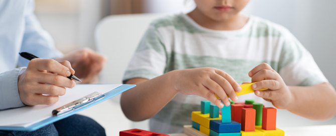 Child during play therapy; Child counseling in Plano