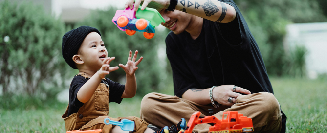 Parent having one-on-one time with child