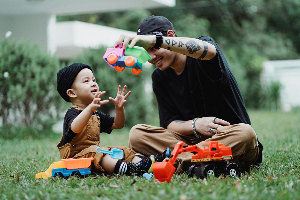 Parent having one-on-one time with child